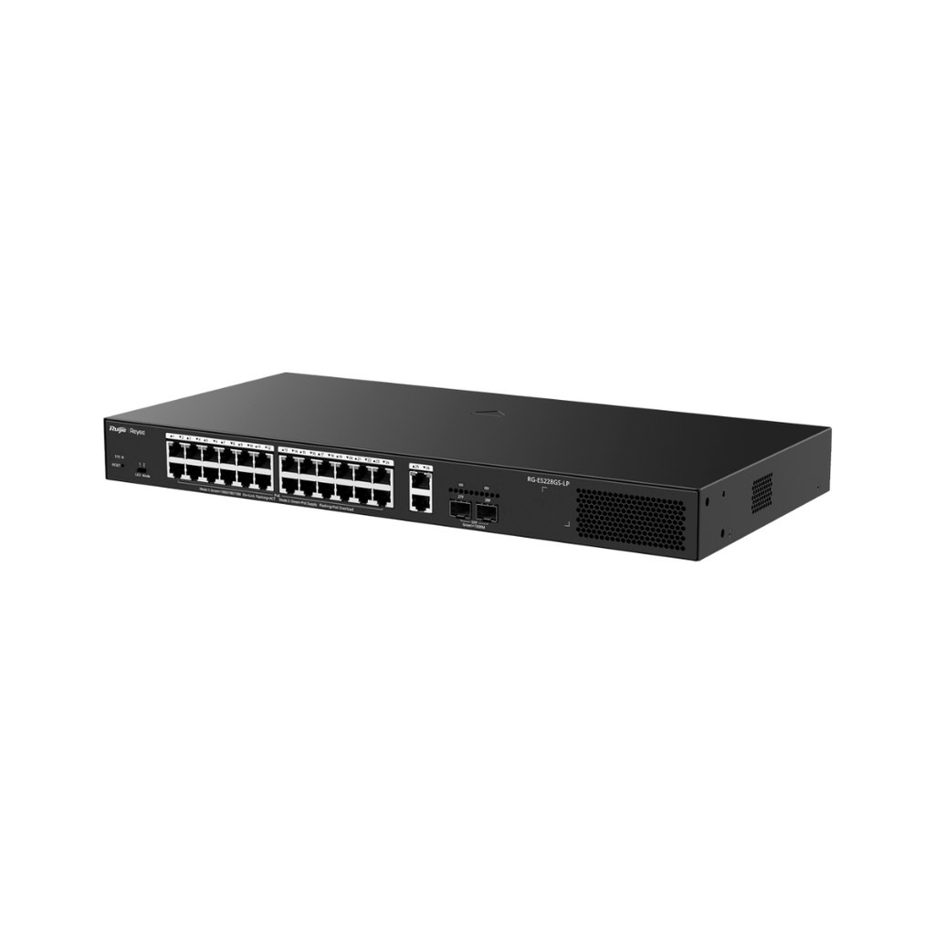 Reyee Switch PoE Cloud Manageable 24 PoE 802.3af/at + 2 SFP + 2 uplink RJ45