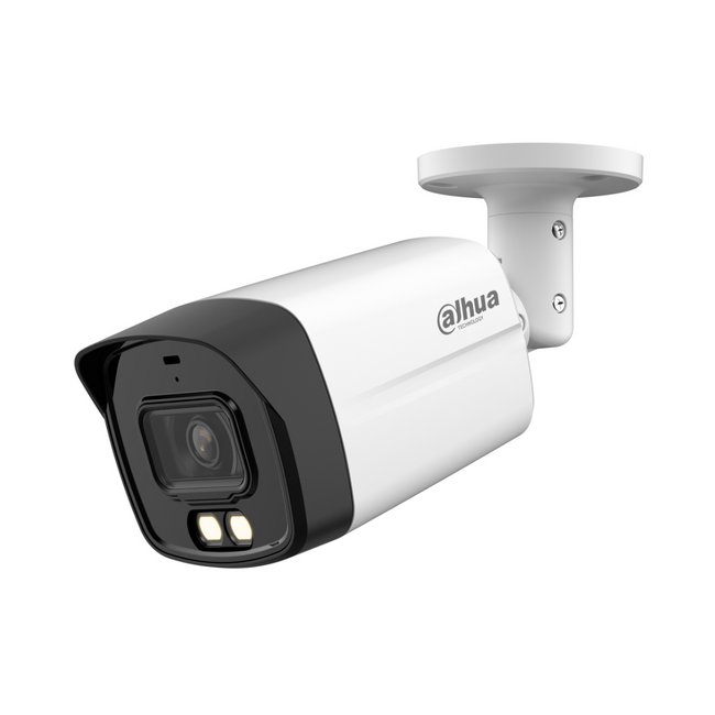 Tubular HDCVI 4IN1 5M FULL COLOR WDR Dual Lighting LED40m/IR40m 2.8mm IP67 MIC