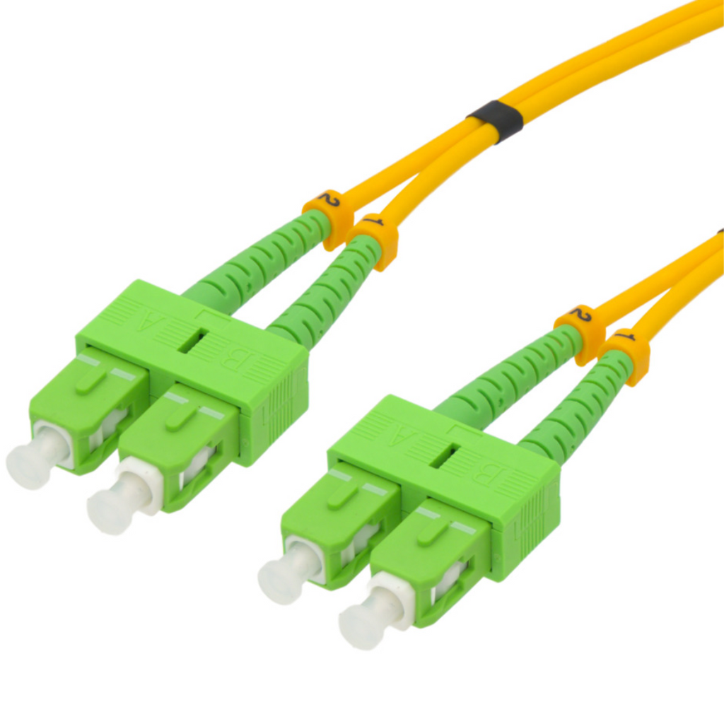 Cabo de fibra ótica duplex monomodo SC/APC para SC/APC, 2 m