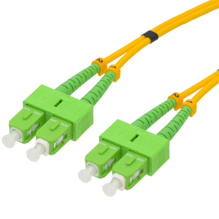 Cabo de fibra ótica duplex monomodo SC/APC para SC/APC, 2 m