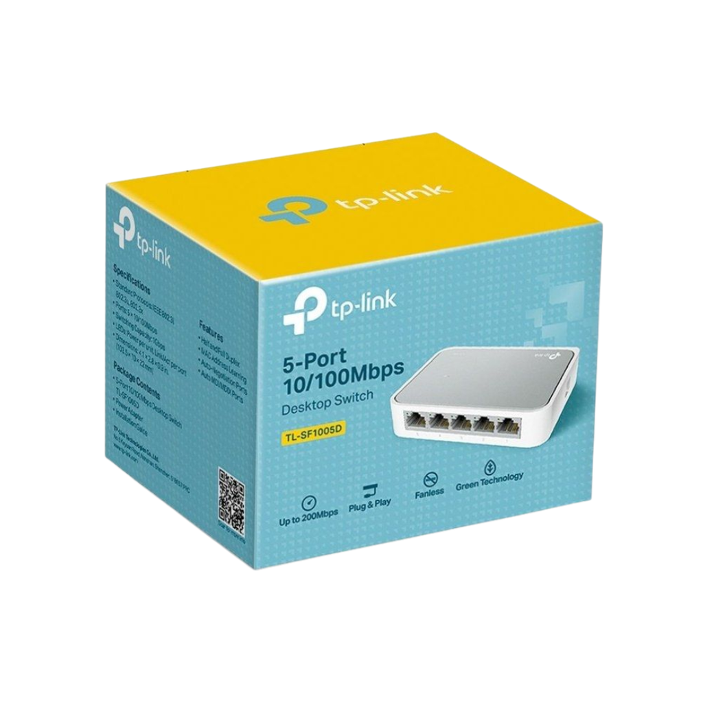 Switch TP-Link TL-SF1005D de 5 Portas Fast Ethernet 10/100 Mbps