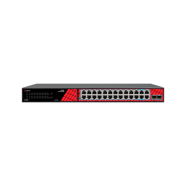 Safire Switch Hi-PoE 24 puertos + 2.5GE SFP Uplink + 2 Uplink RJ45