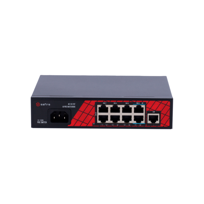 Safire Switch Hi-PoE 8 puertos PoE + 1 Uplink RJ45