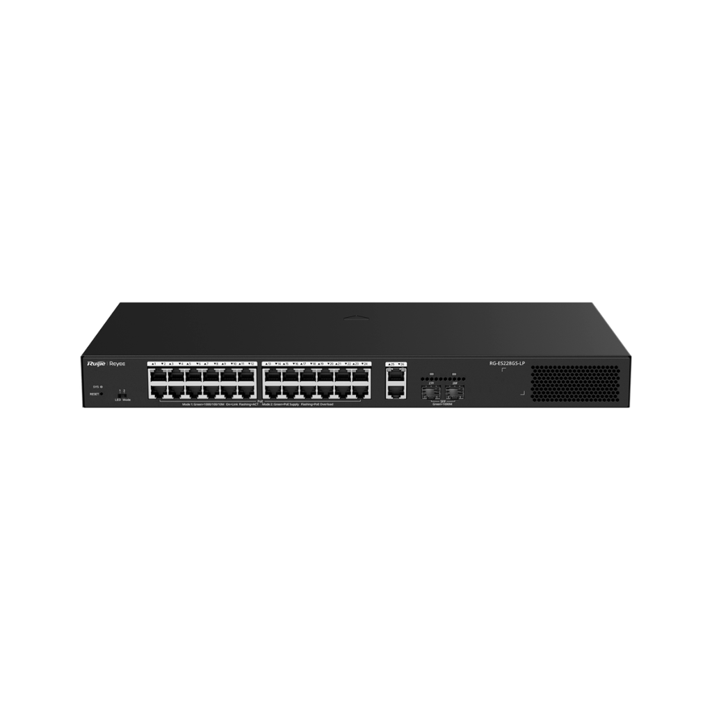 Reyee Switch PoE Cloud Manageable 24 PoE 802.3af/at + 2 SFP + 2 uplink RJ45