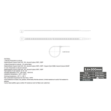 Nylon Cable Tie 3.6x300mm Black 100 units