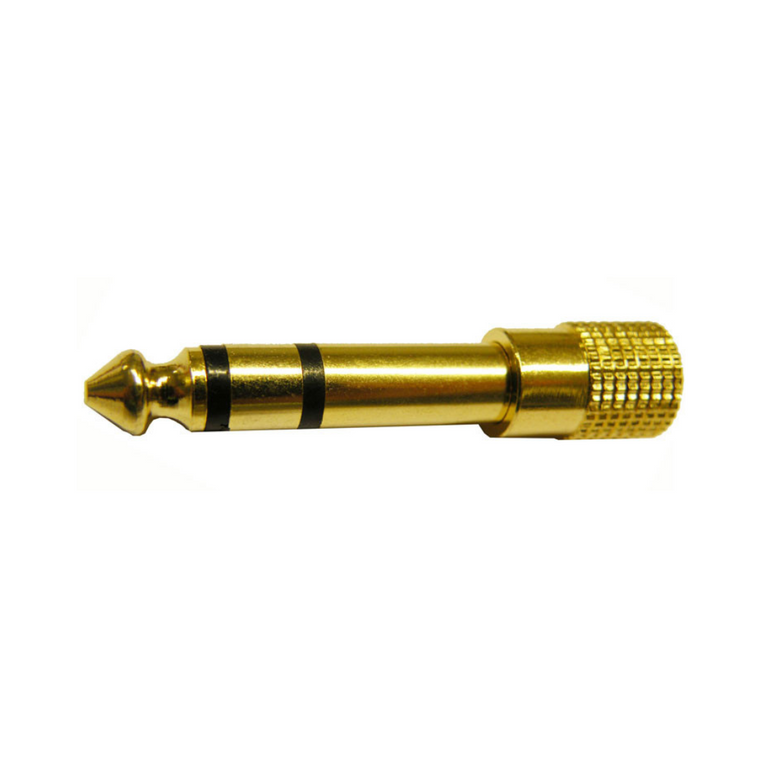 Conector estéreo de 6,35 mm macho para mini 3,5 mm fêmea