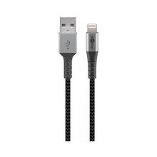 1m Textile USB to Lightning Cable with Metal Connectors