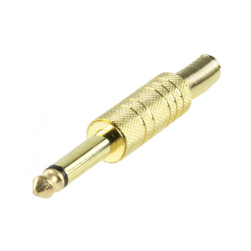 Conector mono de 6,35 mm para soldadura.
