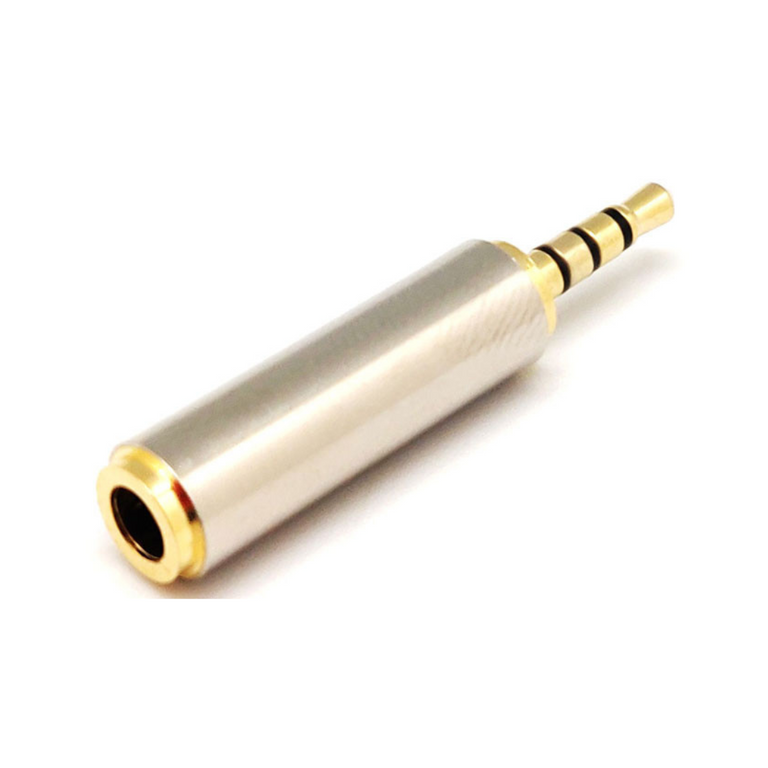 Adaptador de conector fêmea de 3,5 mm com 4 pinos para conector macho de 2,5 mm