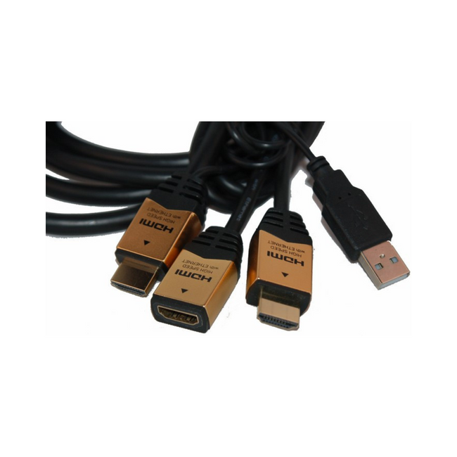 Cabo de ligação 1 x HDMI macho + fêmea para