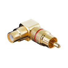 Adaptador RCA macho/fêmea angulado vermelho