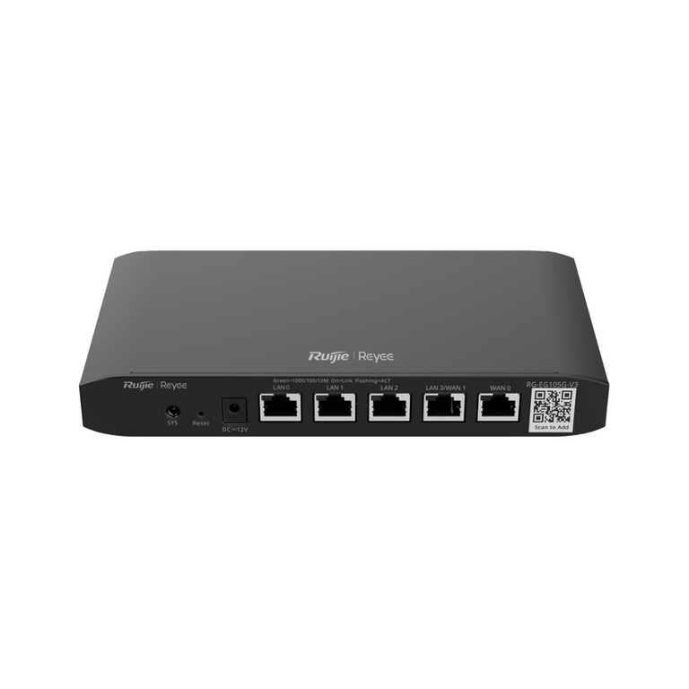 Reyee Cloud Router Controller with 5 RJ45 Ports, 10/100/1000 Mbps, Supports up to 2 WAN Connections 