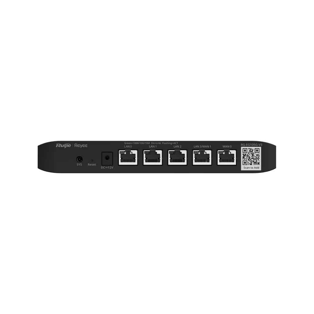 Reyee Cloud Router Controller with 5 RJ45 Ports, 10/100/1000 Mbps, Supports up to 2 WAN Connections 