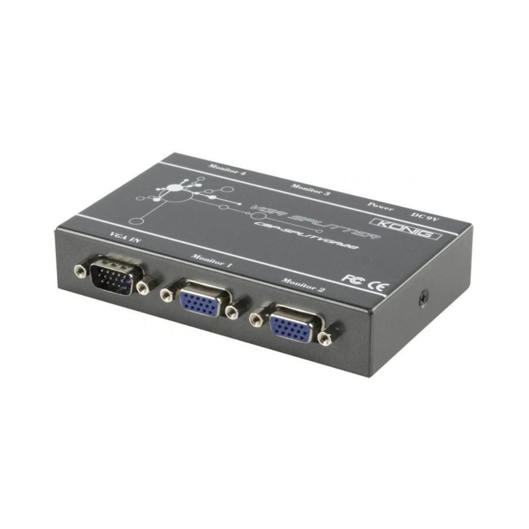 Multiplicador Profesional VGA 4 Puertos König Splitter