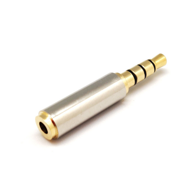 Adaptador de conector fêmea de 2,5 mm com 4 pinos para conector macho mini de 3,5 mm