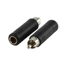 Conector fêmea mono de 6,35 mm para conector RCA macho
