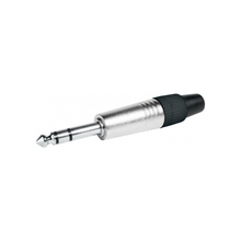 Conector estéreo de 6,35 mm prateado para soldadura 