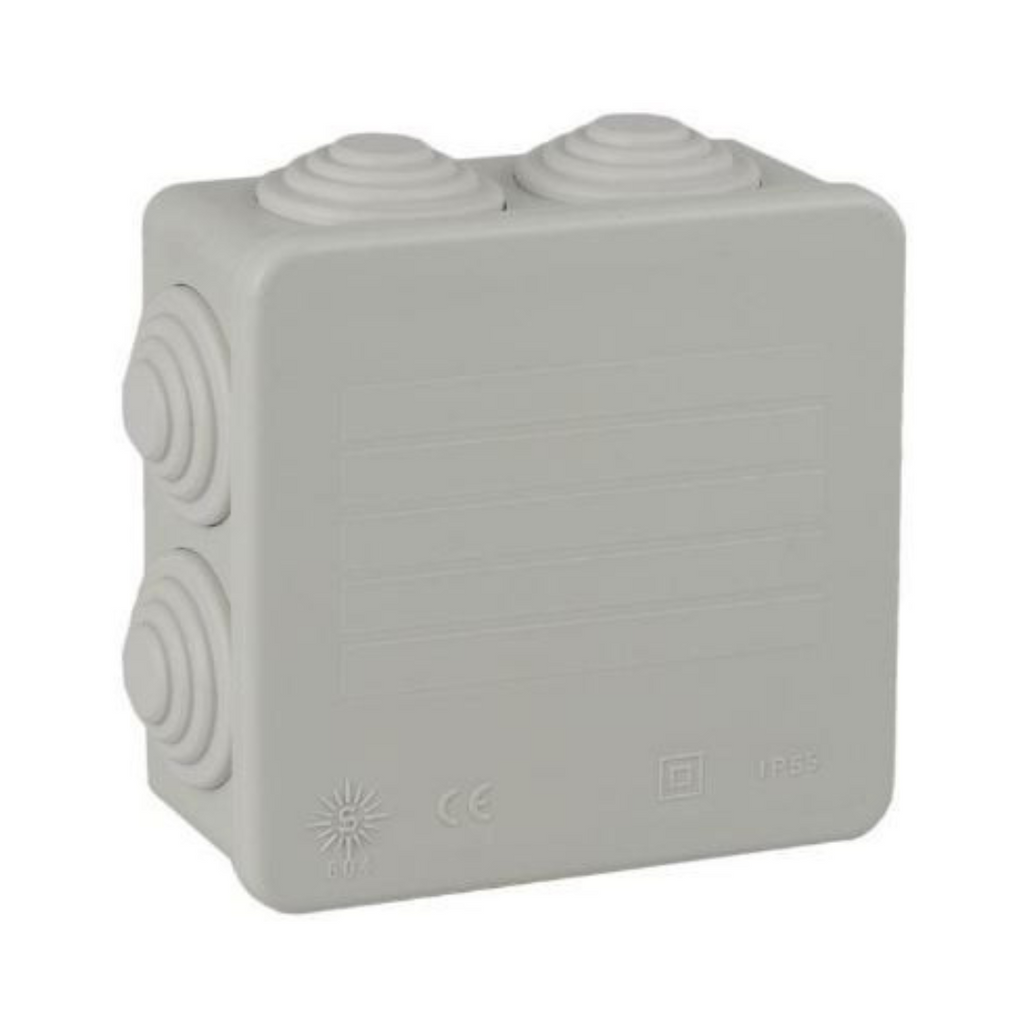 Caixa estanque 80x80x40mm com 7 cones para instalação