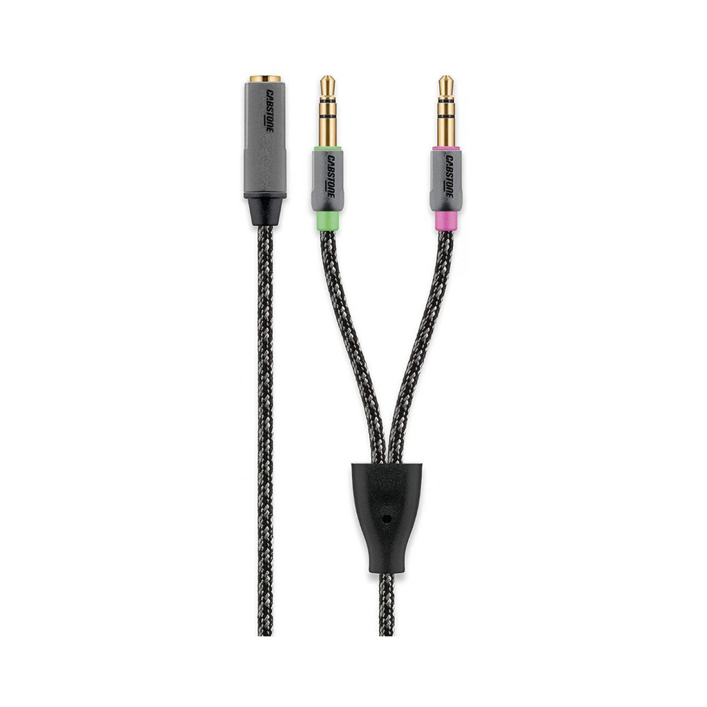 Cabo com conector de 3,5 mm para separar o microfone e o auscultador.