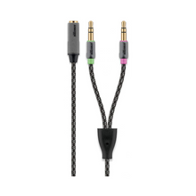 Cabo com conector de 3,5 mm para separar o microfone e o auscultador.