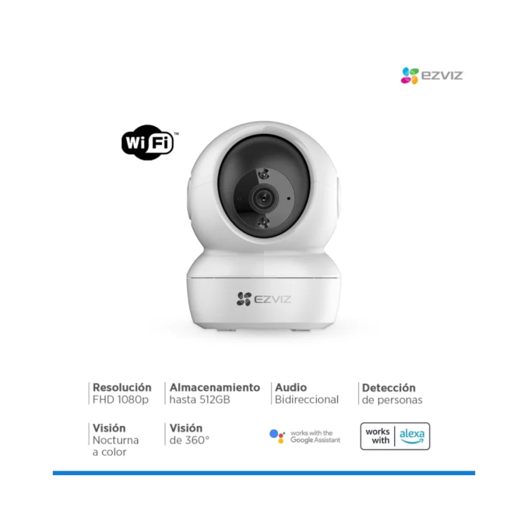 Cámara de vigilancia Ezviz H6C interior 1080p visión nocturna 360º blanco