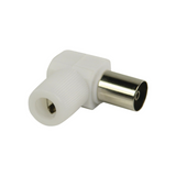 Conectores Coaxiales sin Soldadura en Ángulo Hembra Color Blanco Conector Antena