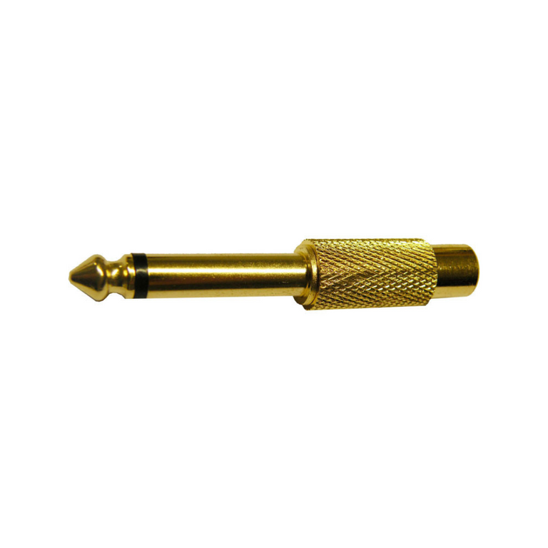 Conector mono macho de 6,35 mm banhado a ouro para conector RCA fêmea