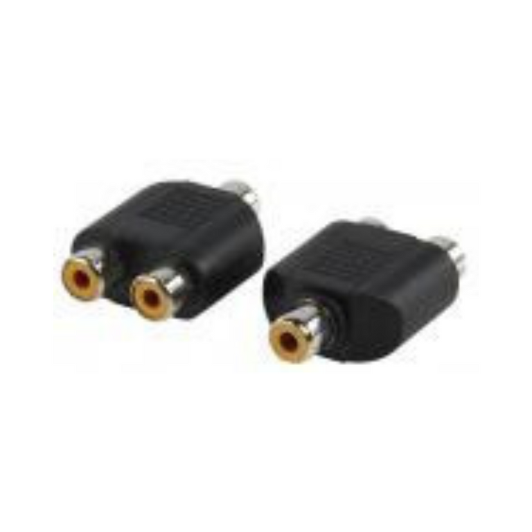 Adaptador de áudio RCA fêmea para 2 RCA fêmea