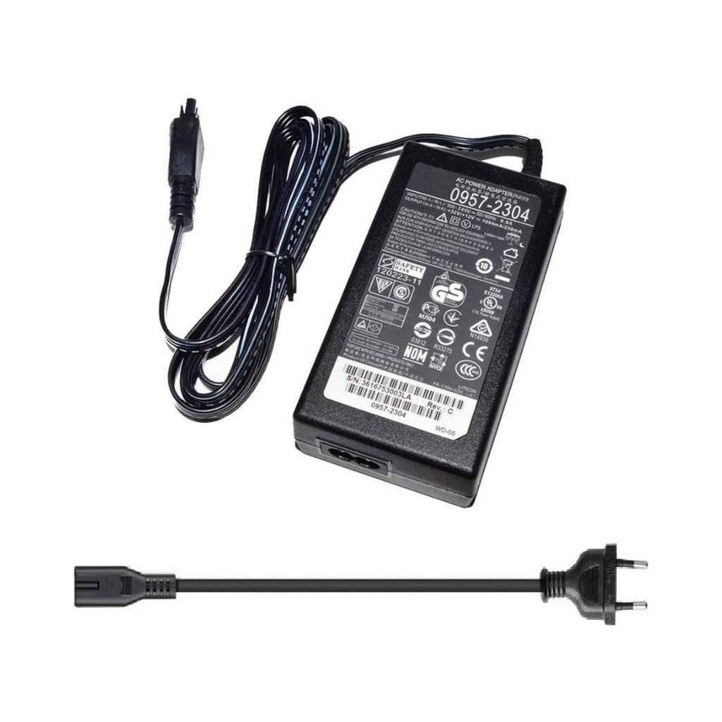 Carregador universal para impressora HP, 32V 1094 mA e 12V 250 mA.
