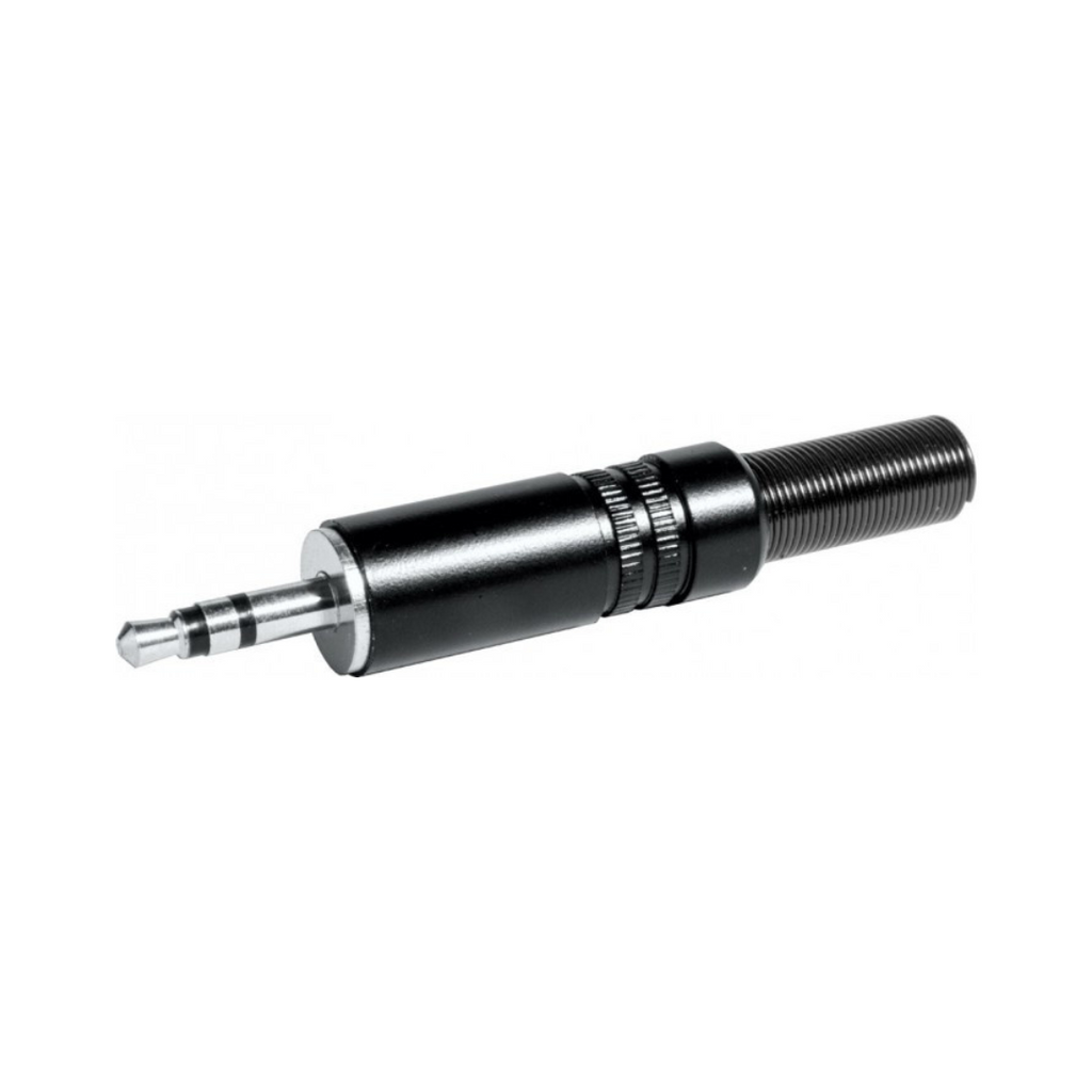 Conector mini jack estéreo macho de 3,5 mm para soldadura