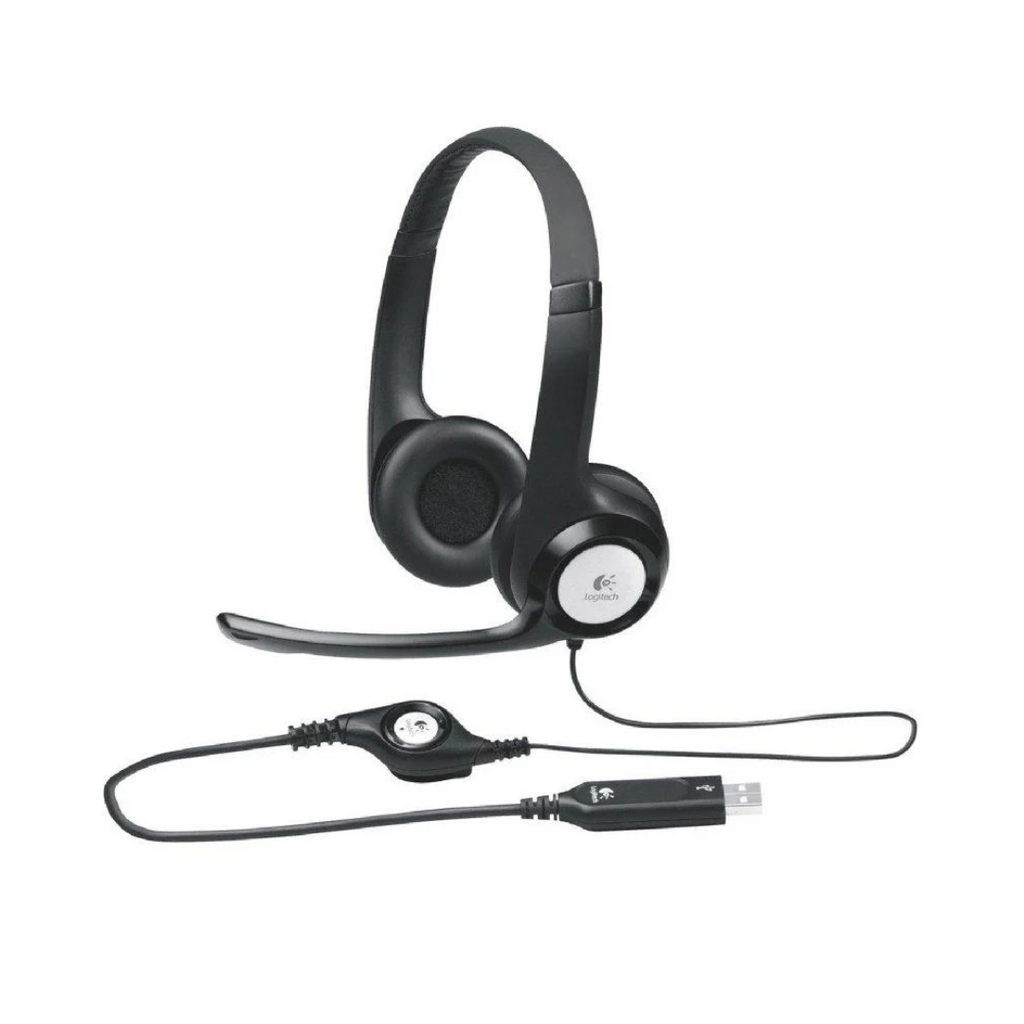 Auscultadores Logitech H390 com microfone, USB, pretos