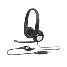 Auscultadores Logitech H390 com microfone, USB, pretos