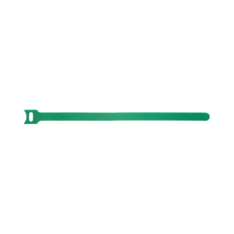 Abraçadeiras de velcro reutilizáveis, verdes, pacote de 100 unidades.