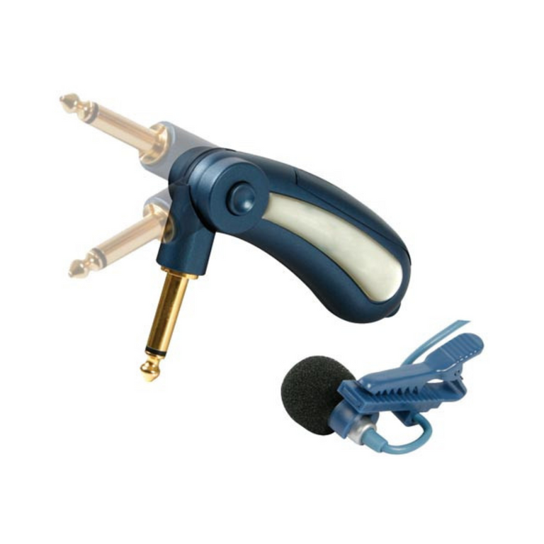 Microfone de lapela omnidirecional com protetor de vento.