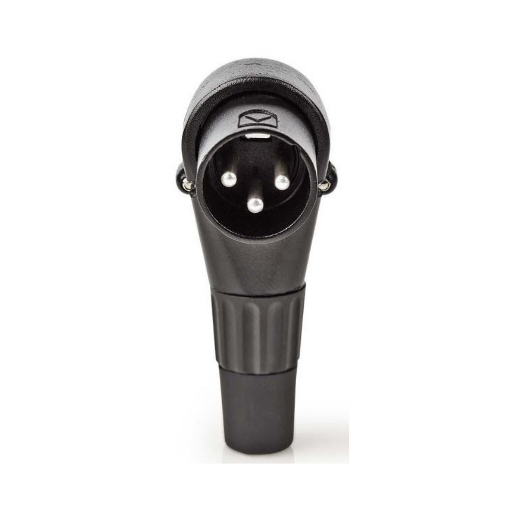 Conector XLR macho de cotovelo para soldadura
