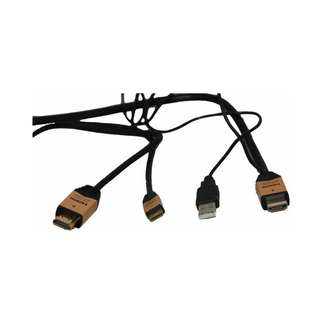 Cabo de ligação 1 x HDMI macho + mini para cabos