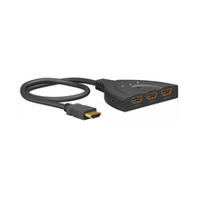 Comutador manual HDMI™ 3 para 1 4K 60Hz, 0,55 m de comprimento, preto 