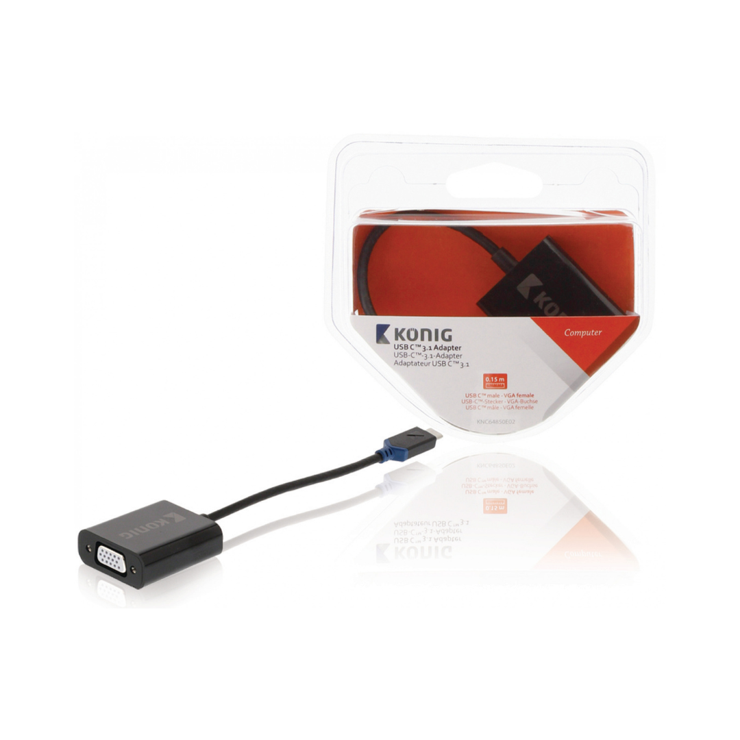 Cable Adaptador de USB 3.1 C Macho a VGA Hembra 0,15 m,