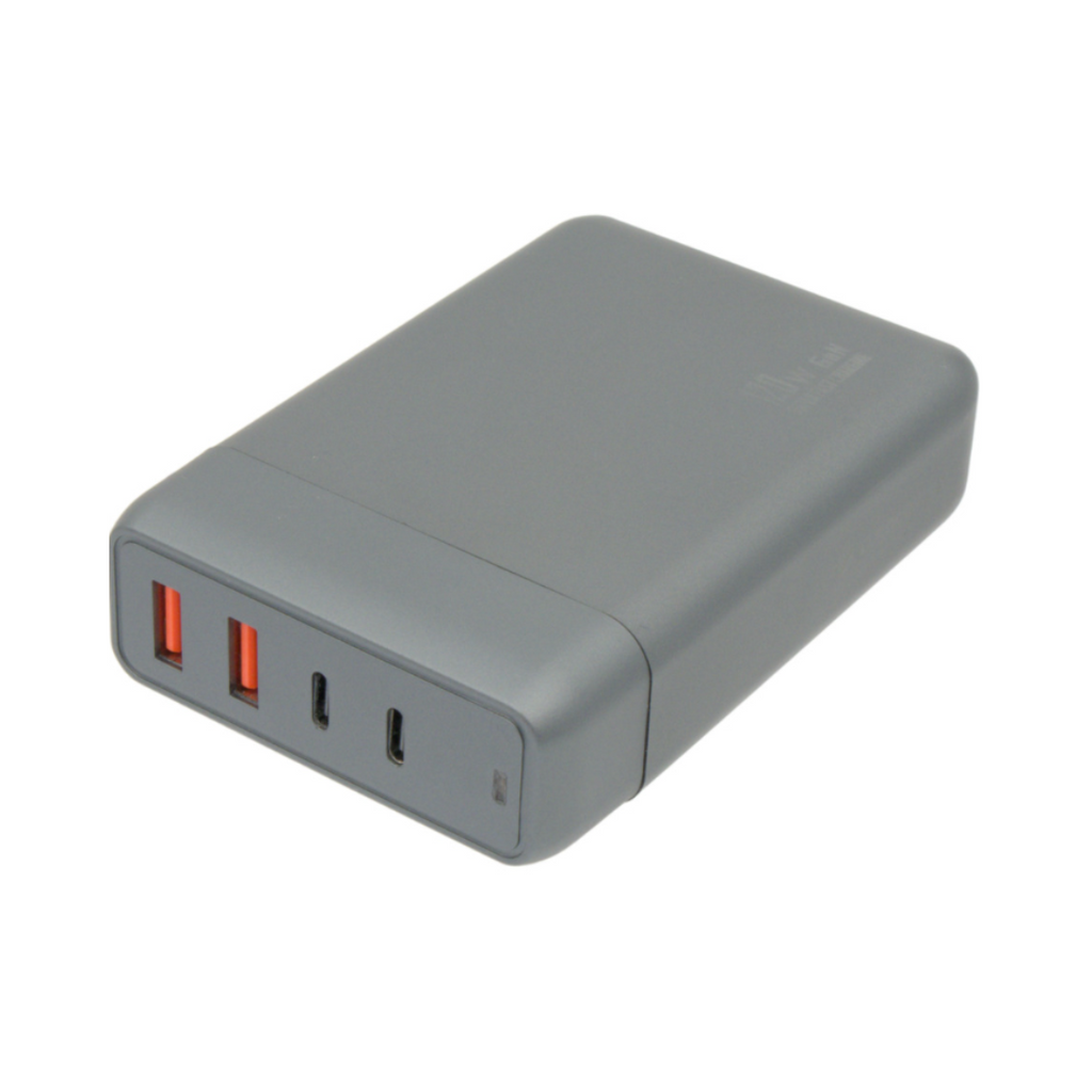 Carregador USB de 120 W (2 portas USB-A + 2 portas USB-C) - Universal com entrada de 100-240 V.
