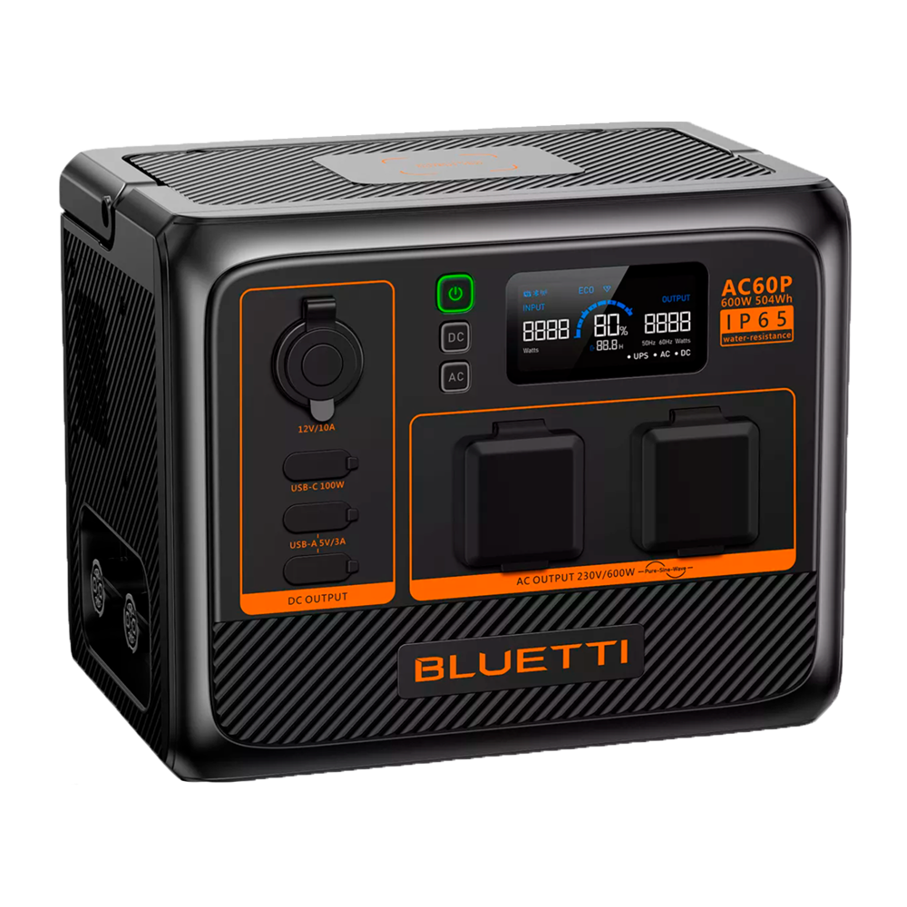 Bateria portátil Bluetti | Grande capacidade 504Wh (18Ah) | Potência de saída de 600 W 