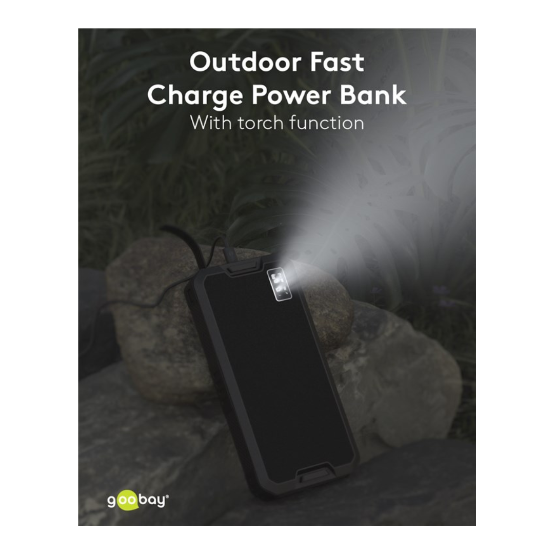 Bateria externa de 20000mAh com carregamento rápido e alimentação solar (USB C PD, QC 3.0)