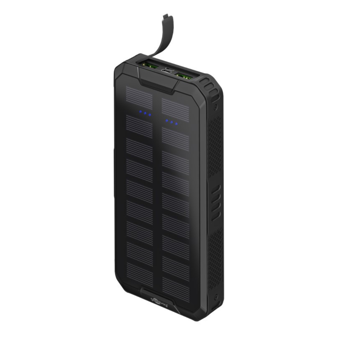 Bateria externa de 20000mAh com carregamento rápido e alimentação solar (USB C PD, QC 3.0)
