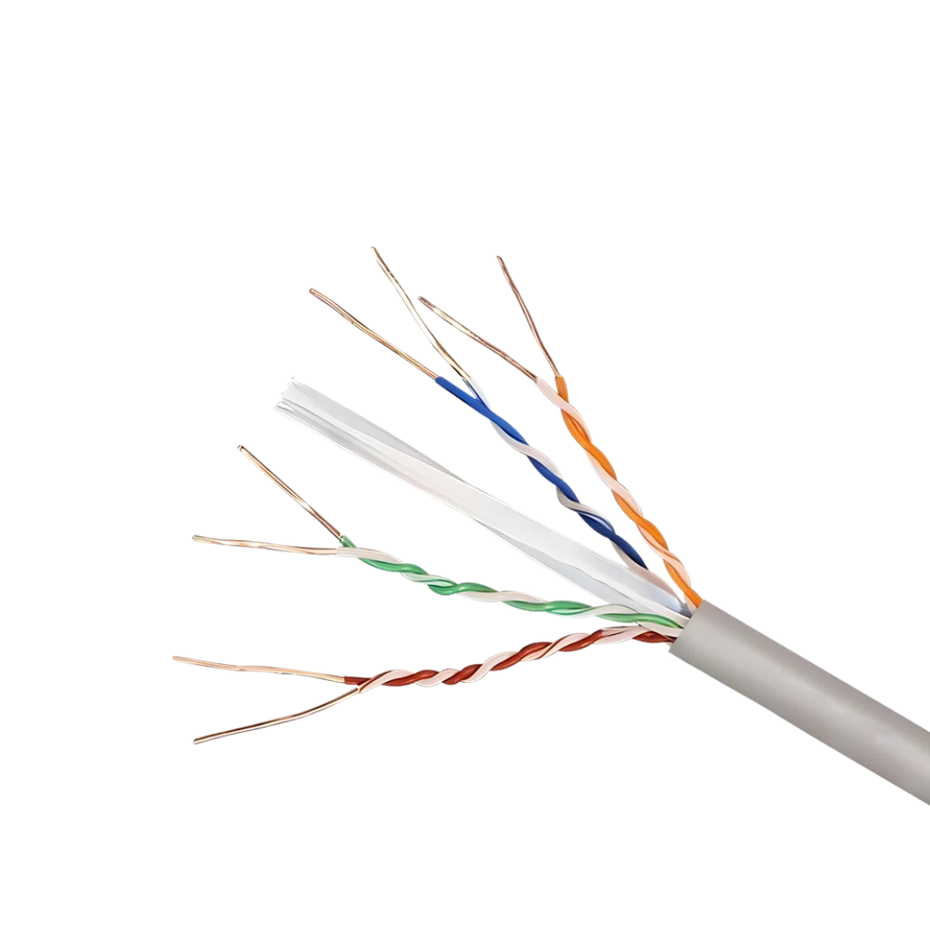 Cabo de rede UTP CAT6 cinzento 100% cobre maciço em bobine de 26 AWG 