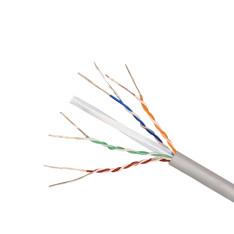 Cabo de rede UTP CAT6 cinzento 100% cobre maciço em bobine de 26 AWG 