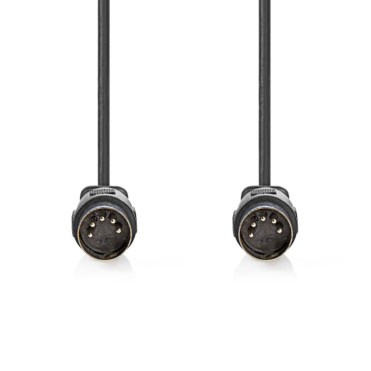 Cable de Audio DIN 5 pines macho | DIN 5 pines macho | Niquelado | Redondo | PVC | Negro