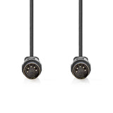 Cable de Audio DIN 5 pines macho | DIN 5 pines macho | Niquelado | Redondo | PVC | Negro