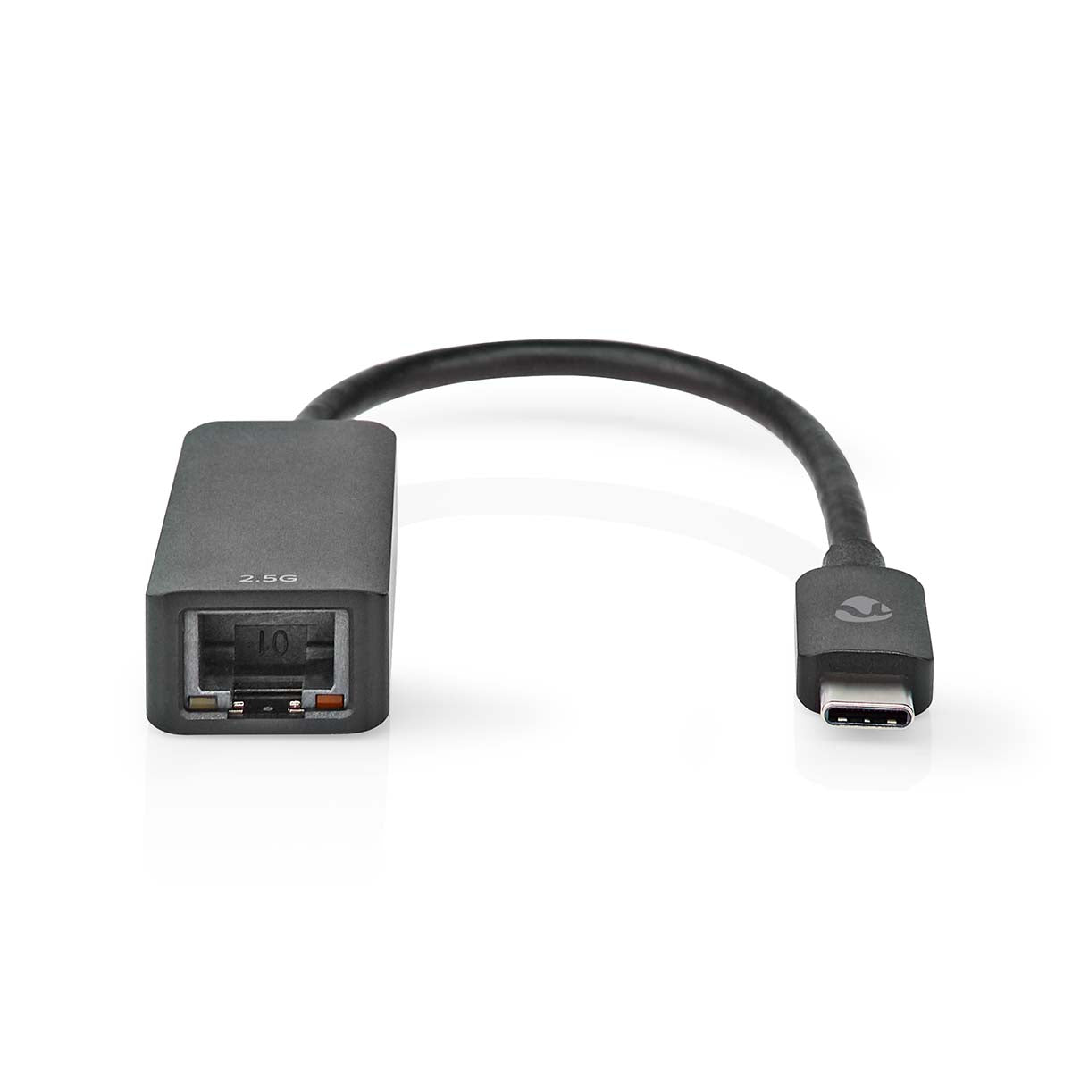 Adaptador de red USB 3.2 Gen 1 | 2.5 Gbps | USB-C™ Macho | RJ45 Hembra | 0.20 m | Redondo | Niquelado | Cobre Estañado | Negro