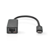 Adaptador de red USB 3.2 Gen 1 | 2.5 Gbps | USB-C™ Macho | RJ45 Hembra | 0.20 m | Redondo | Niquelado | Cobre Estañado | Negro