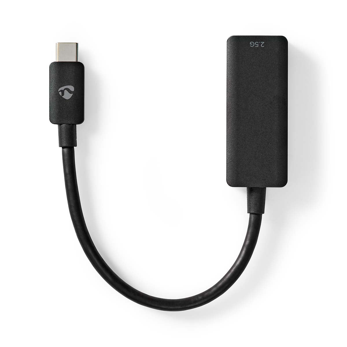 Adaptador de red USB 3.2 Gen 1 | 2.5 Gbps | USB-C™ Macho | RJ45 Hembra | 0.20 m | Redondo | Niquelado | Cobre Estañado | Negro