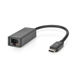Adaptador de red USB 3.2 Gen 1 | 2.5 Gbps | USB-C™ Macho | RJ45 Hembra | 0.20 m | Redondo | Niquelado | Cobre Estañado | Negro